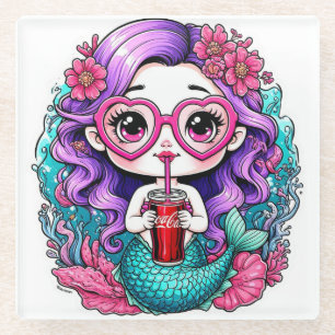Little Mermaid Glass Onderzetter – Elegante Ocean