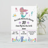 Little Mermaid Invitation Kaart (Staand voorkant)