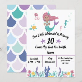Little Mermaid Invitation Kaart