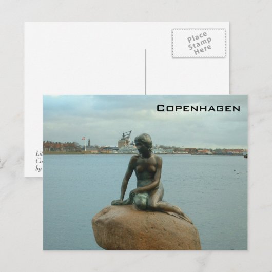 Little Mermaid - Kopenhagen Briefkaart (Voorkant / Achterkant)