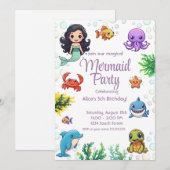 Little Mermaid Magische Verjaardagsuitnodiging Fee Kaart (Voorkant / Achterkant)