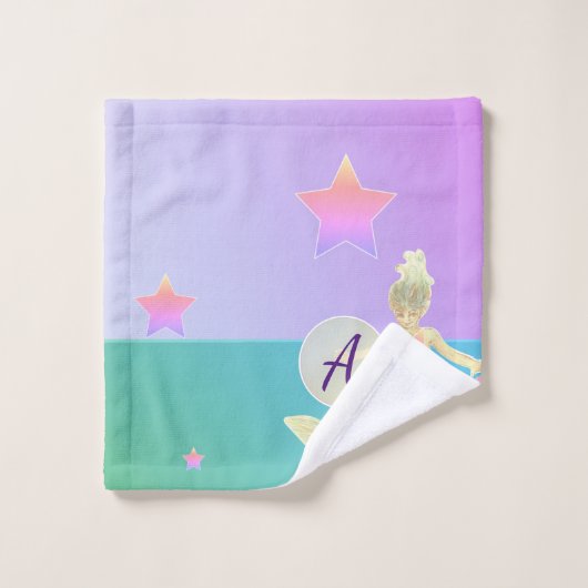 Little Mermaid Monogram Bad Handdoek (Wasdoekje)