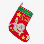 Little Mermaid Monogram Kleine Kerstsok (Voorkant (Hangend))