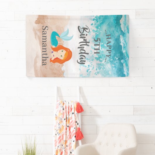Little MERMAID PARTY Schattige thema Banner (Insitu)