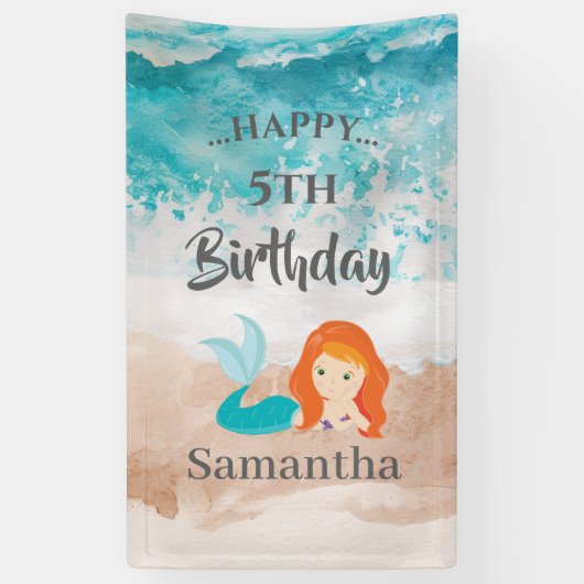 Little MERMAID PARTY Schattige thema Banner (Verticaal)