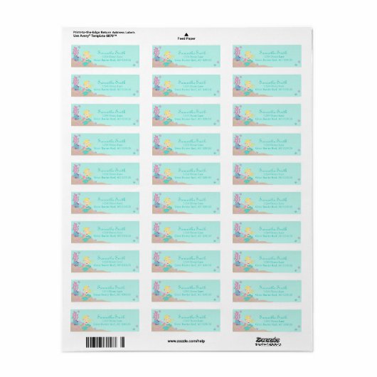 Little Mermaid Return Label Blonde (Full Sheet)
