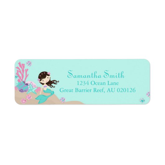 Little Mermaid Return Label Brunette (Voorkant)