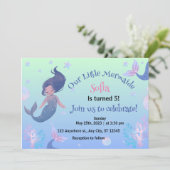 Little Mermaid Roze 5e Verjaardagsuitnodiging Kaart (Staand voorkant)