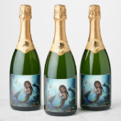 Little mermaid sparkling wijnetiket (Flessen)
