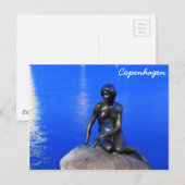 Little mermaid standbeeld, Kopenhagen, Denemarken Briefkaart (Voorkant / Achterkant)