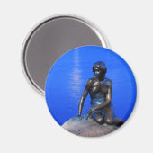 Little mermaid standbeeld, Kopenhagen, Denemarken Magneet (Voorkant / Achterkant)