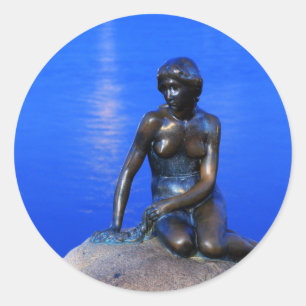 Little mermaid standbeeld, Kopenhagen, Denemarken Ronde Sticker