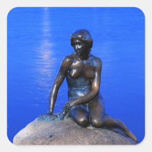 Little mermaid standbeeld, Kopenhagen, Denemarken Vierkante Sticker