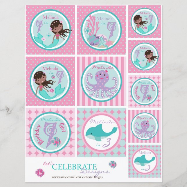 Little Mermaid Topper Sjabloon AA7 (Voorkant)