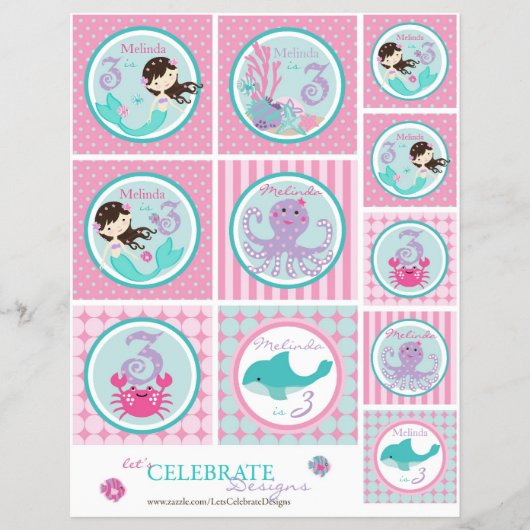 Little Mermaid Topper Sjabloon Bru3 Flyer (Voorkant)