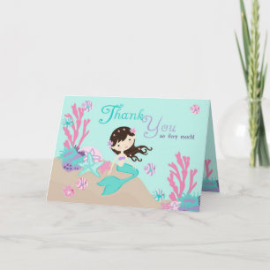 Little Mermaid TY Card 2 Brunette Bedankkaart