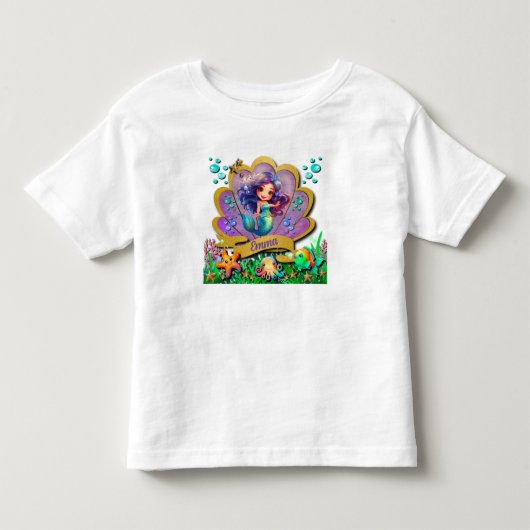 Little Mermaid Verjaardagsfeestje - Onder de Zee Kinder Shirts (Voorkant)