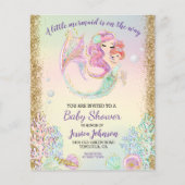 Little Mermaid Watercolor Baby Shower Budgetvertal (Voorkant)