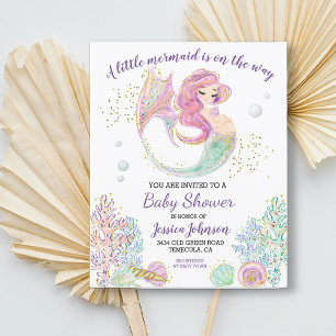 Little Mermaid Watercolor Baby Shower Budgetvertal