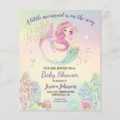 Little Mermaid Watercolor Baby Shower Budgetvertal (Voorkant)