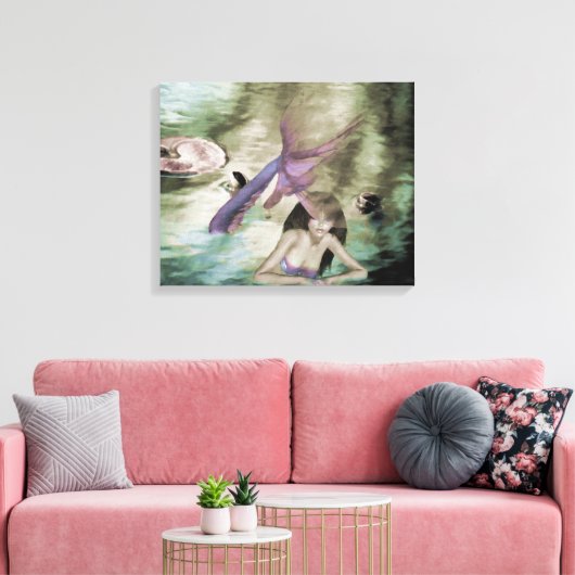 Little Mermaid Wrapped Canvas (Insitu (Woonkamer))