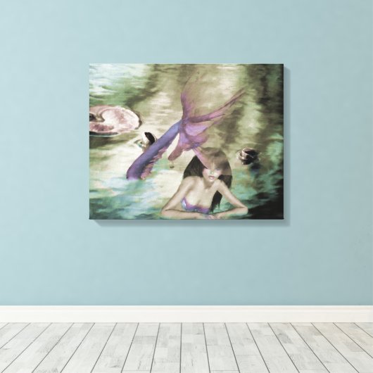 Little Mermaid Wrapped Canvas (Insitu (Houten vloer))