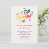 Little Mermaid Zee Breeze Baby shower Kaart (Staand voorkant)