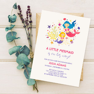 Little Mermaid Zee Breeze Baby shower Kaart