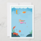Little Mermaids Invitation Kaart (Achterkant)