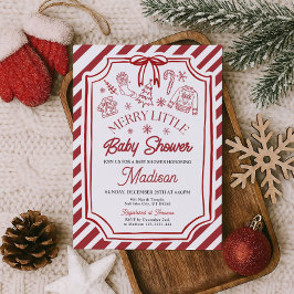 Little Merry Baby Shower Invitation Kaart