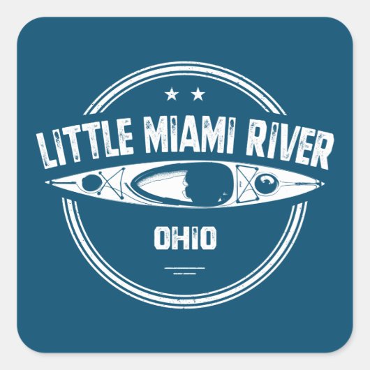 Little Miami River Ohio Kayaking Vierkante Sticker (Voorkant)