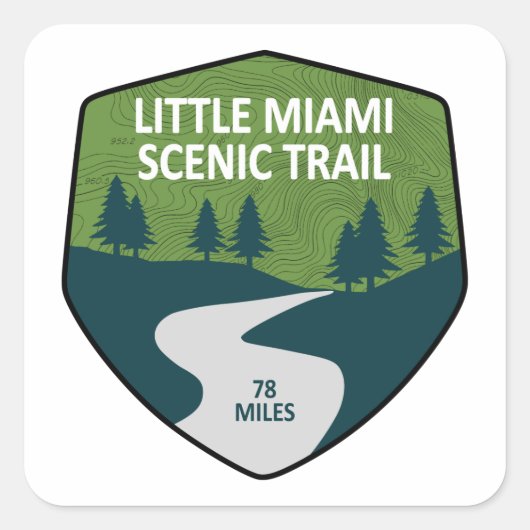 Little Miami Schilderachtig Trail Vierkante Sticker (Voorkant)