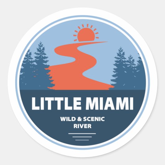 Little Miami Wild and Schilderachtig River Ronde Sticker (Voorkant)