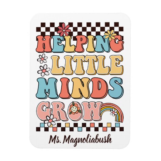 Little Minds helpen groovy lerarengeschenk te late Magneet (Verticaal)