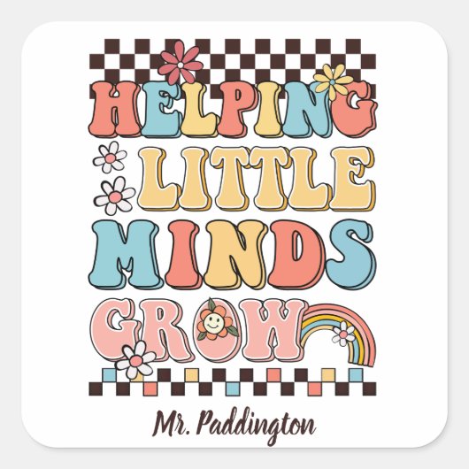 Little Minds helpen lerarenschoolaanbod te laten g Vierkante Sticker (Voorkant)
