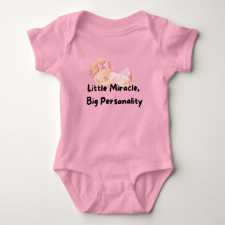 👶 "Little Miracle, Big Personalities" Baby T-shir Romper