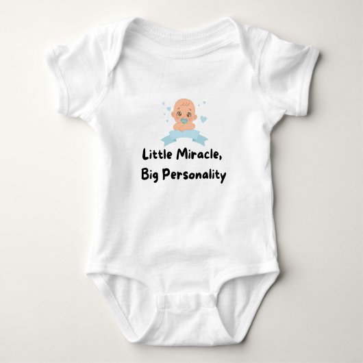 👶 "Little Miracle, Big Personality" Baby T-shirt  (Voorkant)