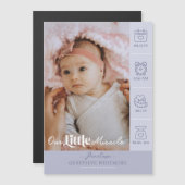 Little Miracle Birth Stats Photo Baby Announcement (Voorkant / Achterkant)