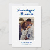 Little Miracle Blue foto zwangerschap aankondiging (Voorkant)