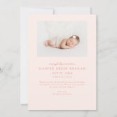 Little Miracle Christmas Peach Photo Birth  Aankondiging (Achterkant)