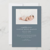 Little Miracle Christmas Slate Blue Photo Birth  Aankondiging (Achterkant)