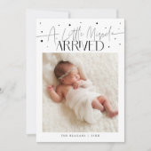 Little Miracle Christmas White Photo Birth Aankondiging (Voorkant)