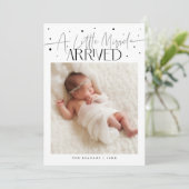 Little Miracle Christmas White Photo Birth Aankondiging (Staand voorkant)
