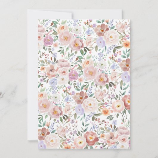 Little Miracle Pastel Flowers Baby shower Kaart (Achterkant)