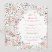 Little Miracle Pastel Flowers Baby shower Kaart (Voorkant / Achterkant)