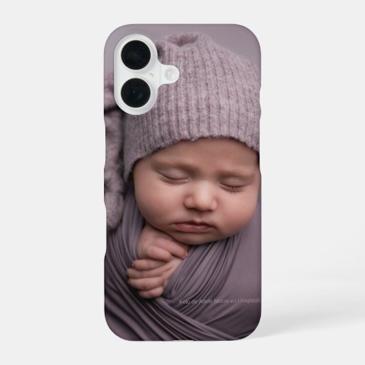 Little Miracles – Personalized Baby Photo Phone Ca iPhone 16 Hoesje (Achterkant)