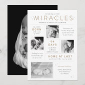 Little Miracles Twin Preemie NICU Infographic Aankondiging (Voorkant / Achterkant)
