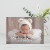 Little Mirakel Faux Foil Premie Birth Announement Aankondiging (Staand voorkant)