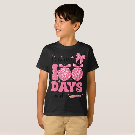 Little Miss 100 Days Smarter Kids Girls 100th Day  T-shirt (Voorkant volledig)