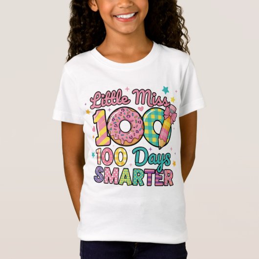 Little Miss 100 Days Smarter  T-shirt (Voorkant)